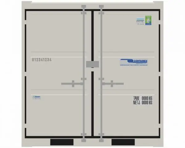 10ft zeecontainer - veilige stalen opslagcontainer - wind- en waterdicht (WWT) - wit