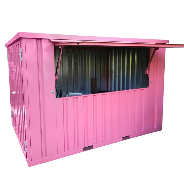 Bar-contenedor-3x2-RAL3014-1.webp 10ft Roze Container Bar Kiosk - Draagbare Pop-Up Voedsel- en Drankcontainer - RAL 3014