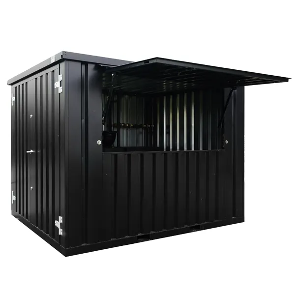 10ft zwarte containerbarkiosk - draagbare pop-upbar, café- en evenementencontainer