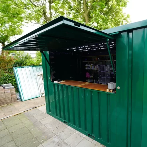 FOCO-BAR-4X2-RAL-6016-08-1.webp 10ft Container Bar Kiosk - Draagbare café-, koffie- en voedselkraamcontainer - Groen