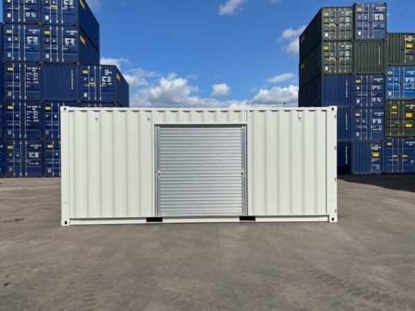20ft zeecontainer met rolluikdeur - Nieuwe op maat gemaakte opslagcontainer RAL 7035 wit