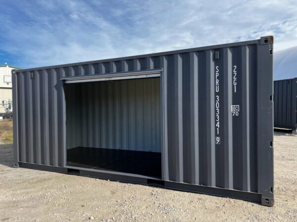 IMG_4750.jpg 20ft transportcontainer voor één reis met zijroldeur - RAL 7015 grijze veilige opslageenheid