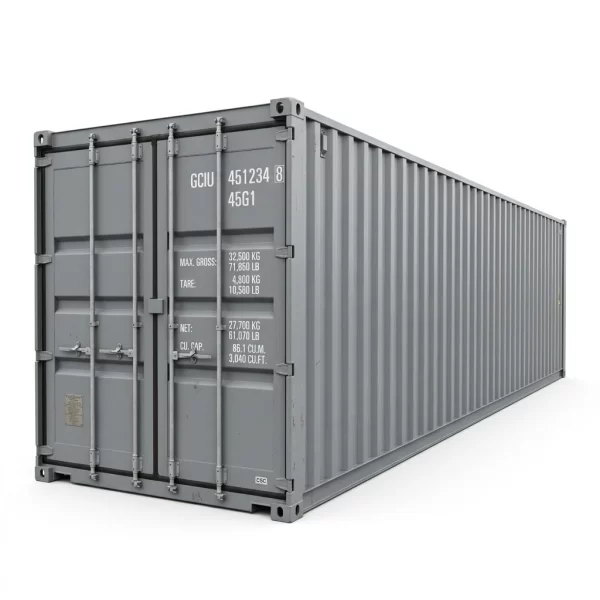 fztecuxB.webp 45ft High Cube Zeecontainer - Extra lange opslagcontainer voor één reis Grijs