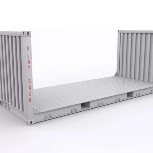 shutterstock242576098.webp 20ft Flat Rack-zeecontainer met vaste kopschotten - Extra groot vrachtplatform voor zwaar gebruik
