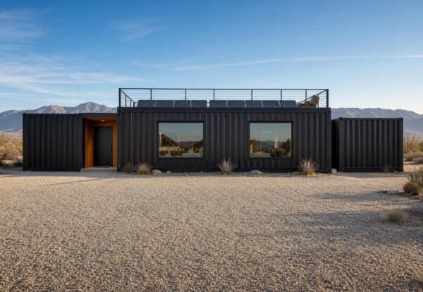 De Ultieme Containerwoning - 10-Module Luxe Binnenplaats Wellness Villa met Plunge Pool, 3 Slaapkamers, Kantoor, Kunstatelier & Ontspanningsruimte