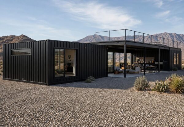 De Ultieme Containerwoning - 10-Module Luxe Binnenplaats Wellness Villa met Plunge Pool, 3 Slaapkamers, Kantoor, Kunstatelier & Ontspanningsruimte