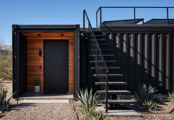De Ultieme Containerwoning - 10-Module Luxe Binnenplaats Wellness Villa met Plunge Pool, 3 Slaapkamers, Kantoor, Kunstatelier & Ontspanningsruimte