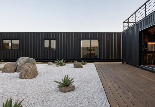 De Ultieme Containerwoning - 10-Module Luxe Binnenplaats Wellness Villa met Plunge Pool, 3 Slaapkamers, Kantoor, Kunstatelier & Ontspanningsruimte