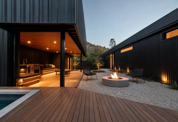 De Ultieme Containerwoning - 10-Module Luxe Binnenplaats Wellness Villa met Plunge Pool, 3 Slaapkamers, Kantoor, Kunstatelier & Ontspanningsruimte